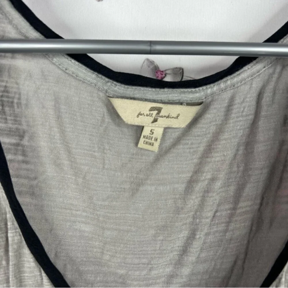 7 For All Mankind tank top half half flowy comfy Gray and Black Tank Top